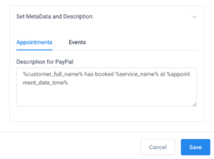 DescriptionPayPalAmeliaWordPressBookingPlugin