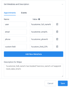 MetaDataStripeAmeliaWordPressBookingPlugin