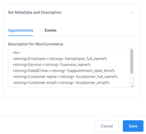 WooCommerceDescriptionAmeliaWordPressBookingPlugin